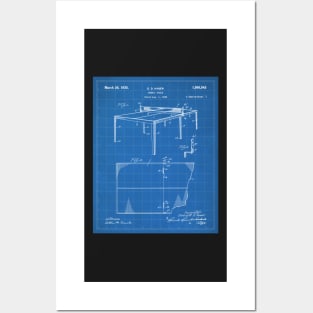 Table Tennis Patent - Ping Pong Fan Tennis Player Art - Blueprint Posters and Art